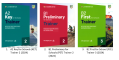 (PDF scan; audio) A2 Key for Schools Trainer 2 (2024) (KET)  Six Practice tests with answers, Audioscripts , teacher note, keys for tests (PDF scan; audio) B1 Preliminary for Schools Trainer 2 (2024) (PET)  Six Practice tests with answers, Audioscripts , teacher note, keys for tests (PDF scan; audio) B2 First for Schools Trainer 3 (2024) (FCE)  Six Practice tests with answers, Audioscripts , teacher note, keys for tests