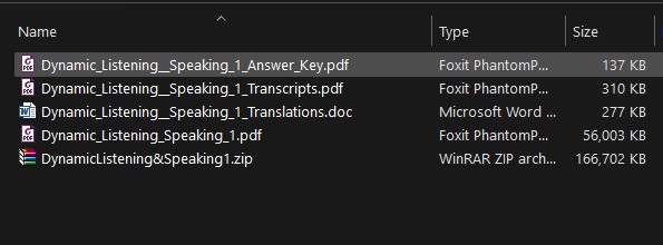 Download Dynamic Listening & Speaking - PDF (high quality), audio, answer key, transcripts 2 DownloadResources-list-Dynamic-Listening-and-Speaking