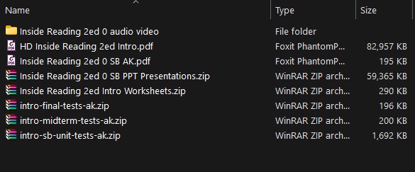 Resources list Inside Reading 2ed 0 INTRO Resources list Inside Reading 2ed 0 INTRO