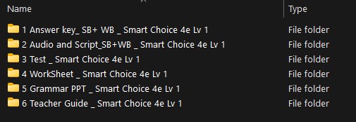 Download Resources level 1: audio (SB, WB), answer key (Student book AK, workbook AK, test, teacher note, grammar PPT, Worksheet Download Resources level 1: audio (SB, WB), answer key (Student book AK, workbook AK, test, teacher note, grammar PPT, Worksheet