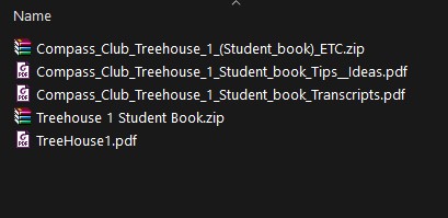 Resources list Compass Club Treehouse 1 ( Same for 2,3) Resources list Compass Club Treehouse 1 ( Same for 2,3)