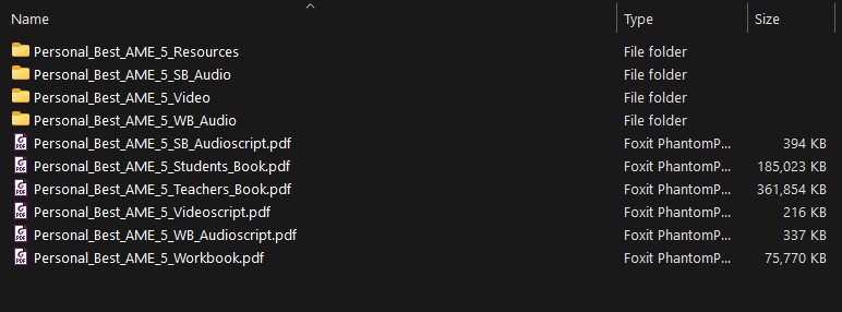 (Instant download) Personal Best PDF, audio, video, worksheet, word list, test, answer key, digital book 10 Resources list Personal best AME Level B2