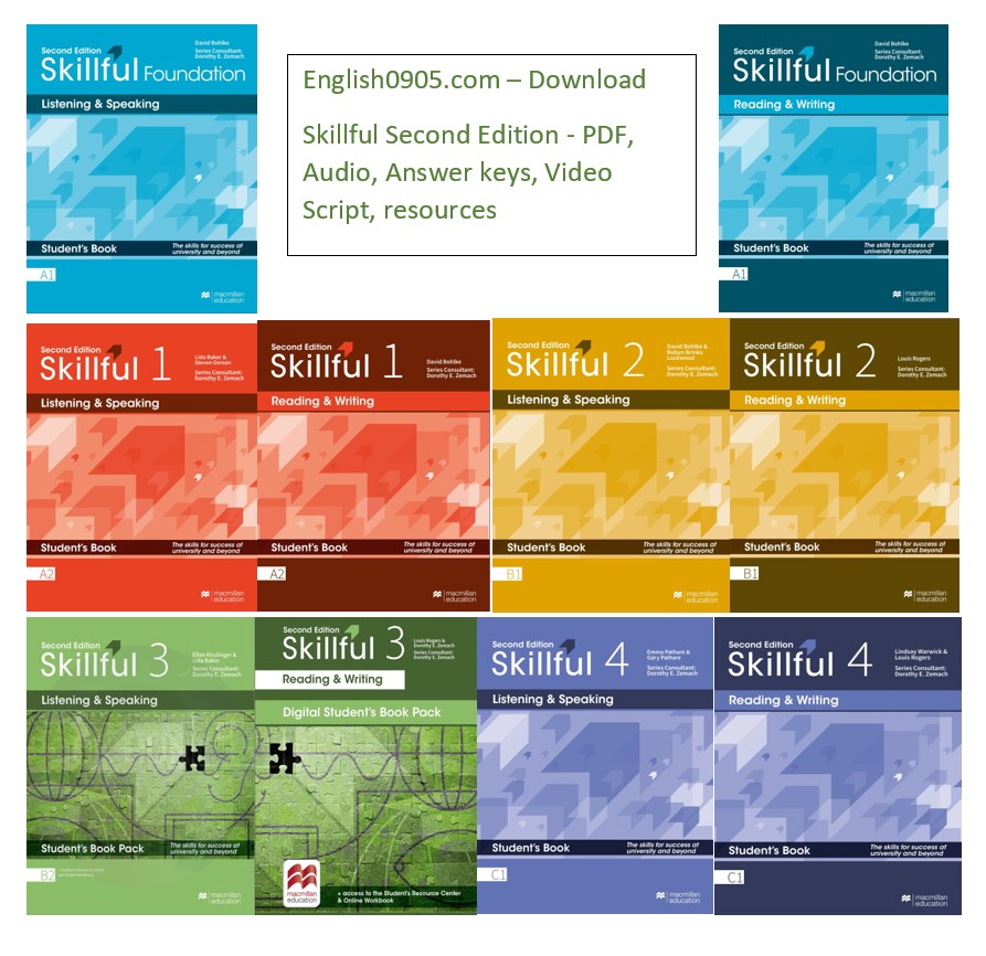 (Instant download) Skillful Second Edition - PDF, Audio, Answer keys, Video, Video Script, resources