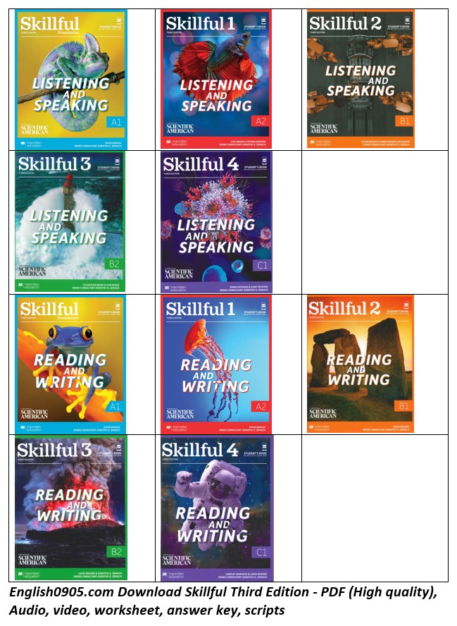(Instant download) Skillful Third Edition - PDF (High quality), Audio, video, worksheet, answer key, scripts