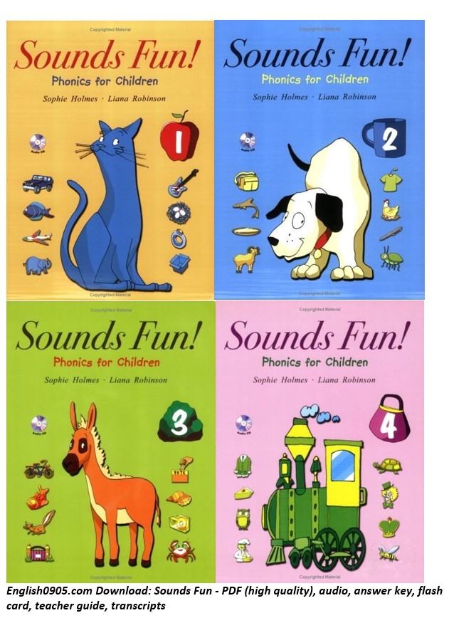 Download Sounds Fun - PDF (high quality), audio, answer key, flash card, teacher guide, transcripts